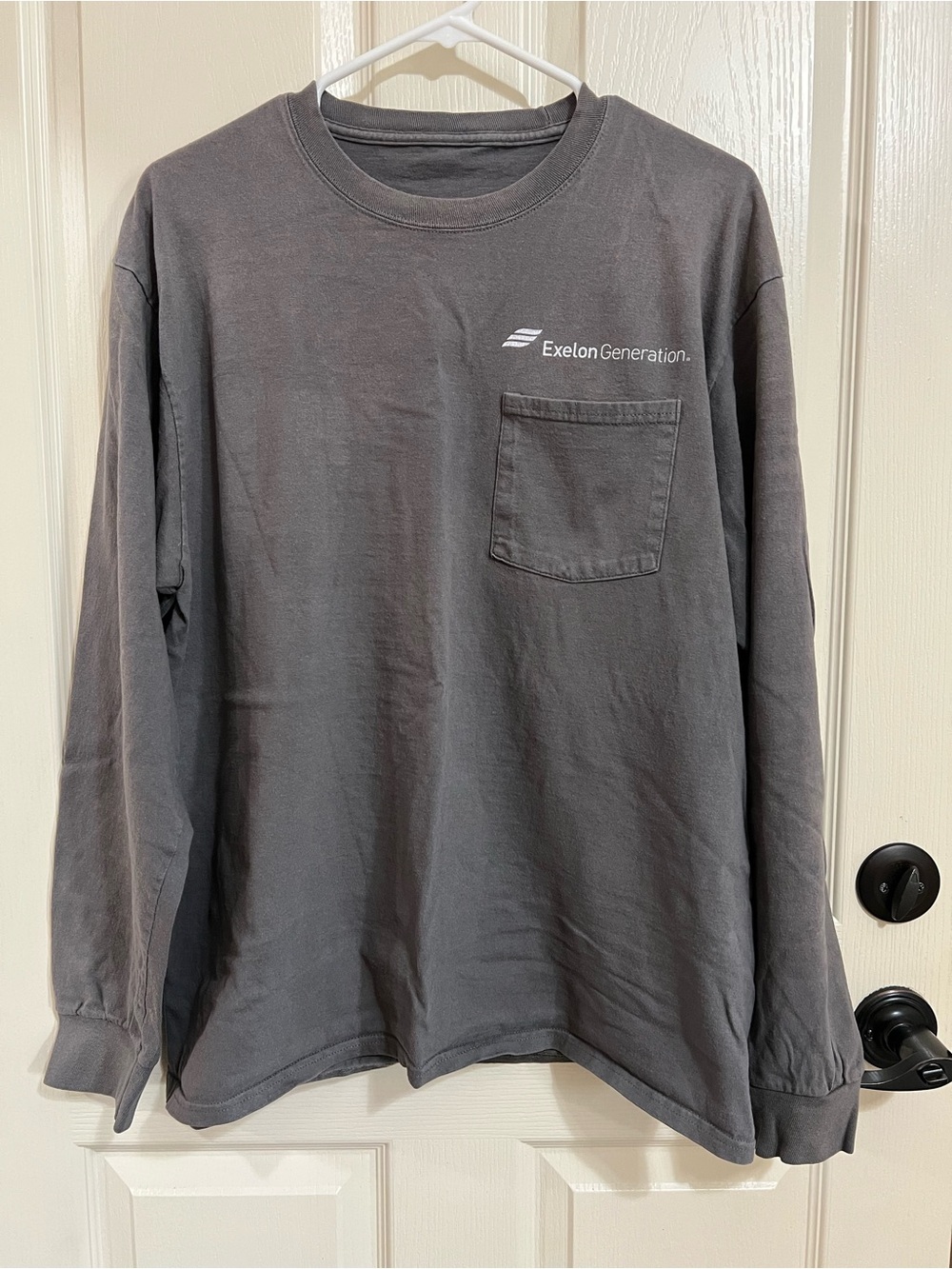 Long-Sleeve Pocket Tee — Charcoal